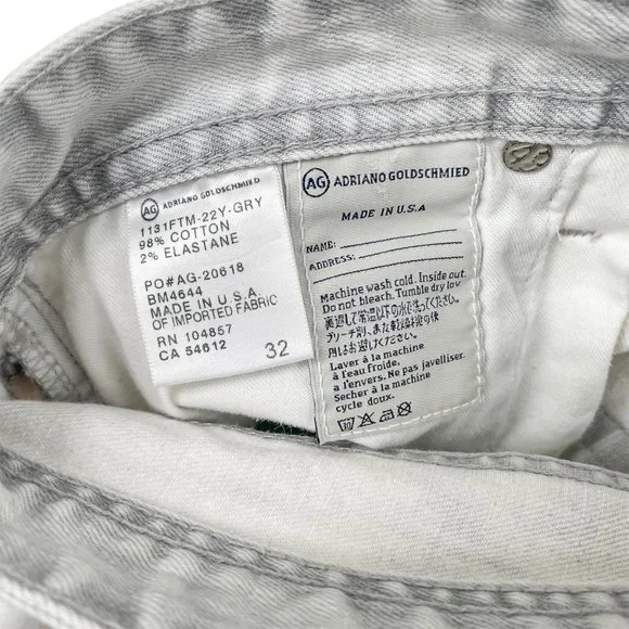 AG Adriano Goldschmied Matchbox Slim Straight Jeans - White Washed | 32 - Picture 7 of 11